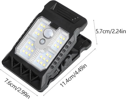 Solar Clip on Motion Sensor Light, High Brightness Led Outdoor Lamp with Efficient Solar Charging for Camping Tent, Pathway, Patio, Garden
