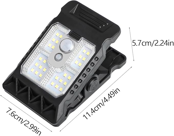 Solar Clip on Motion Sensor Light, High Brightness Led Outdoor Lamp with Efficient Solar Charging for Camping Tent, Pathway, Patio, Garden