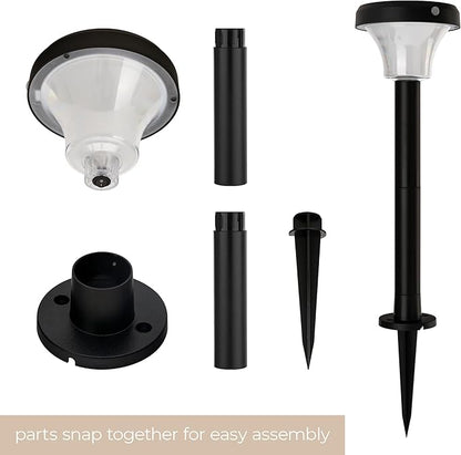 IntelliPath Solar Smart LED Landscape Path or Fence Post with Linkable IR Motion Sensor and Daylight Sensor 160 Lumens 8 Hours on Full Charge RGB Color Changing and Tunable White in Black