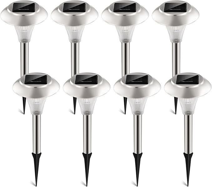 Solar Outdoor Lights, 8 Pack LED Garden Lights Outdoor Waterproof, Color Changing Solar Walkway Lights Maintain 10 Hours of Lighting for Your Garden, Landscape, Path, Yard, Patio, Driveway