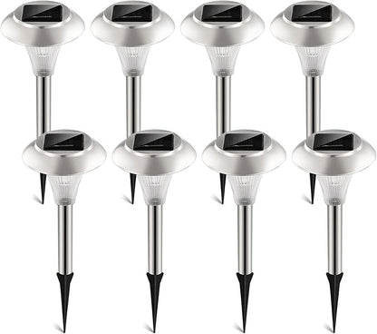 Solar Outdoor Lights, 8 Pack LED Garden Lights Outdoor Waterproof, Color Changing Solar Walkway Lights Maintain 10 Hours of Lighting for Your Garden, Landscape, Path, Yard, Patio, Driveway