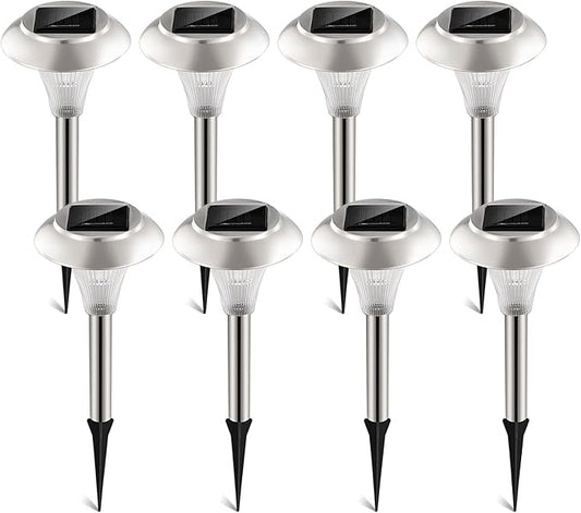 Solar Outdoor Lights, 8 Pack LED Garden Lights Outdoor Waterproof, Color Changing Solar Walkway Lights Maintain 10 Hours of Lighting for Your Garden, Landscape, Path, Yard, Patio, Driveway