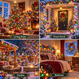 Extra-Long 165Ft 500LED Christmas String Lights Outdoor Indoor, Multicolor