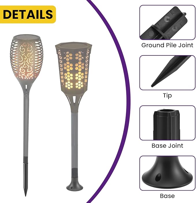 10 Pcs Solar Light Ground Stakes Kit, ABS Plastic Ground Stakes & Round Bases with Mounting Screws Replacement | Lumora