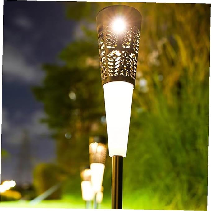 BESPORTBLE 6pcs Solar Pathway Lights Outdoor Garden Stake Lamp Warm Colorful Light Landscape Lighting for Yard Patio Lawn Decor Solar Powered