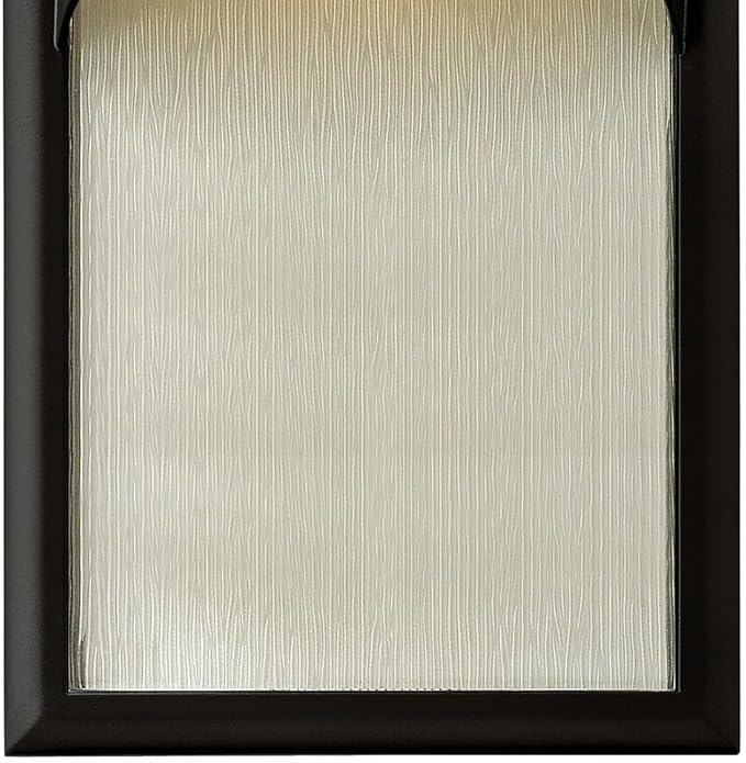 Hinkley Cascade Medium Tall Wall Mount Lantern - Aluminum, 1-Light, Amber Etched Organic Rain Glass, Dark Sky | Lumora