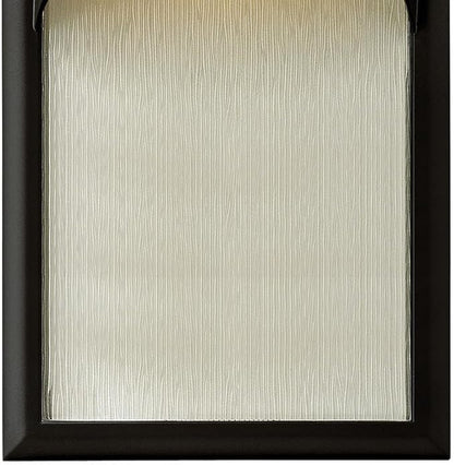 Hinkley Cascade Medium Tall Wall Mount Lantern - Aluminum, 1-Light, Amber Etched Organic Rain Glass, Dark Sky - Satin Black Finish