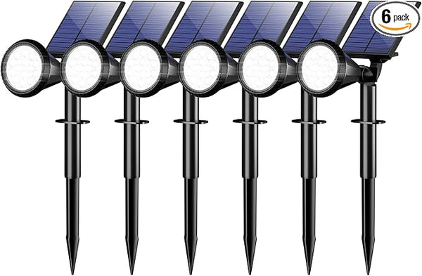 WELALO Solar Spot Lights Outdoor Waterproof IP65, 6 Pack 4 Lighting Modes Solar Powered Landscape Spotlights with | Lumora