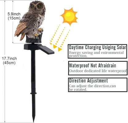 Garden Outdoor Solar Lights, LED Solar Garden Light Owl Shape Solar Pathway Lights Waterproof Landscape Lights for Garden Lawn Pathway Yard Decortions 1 Pack (Brown)