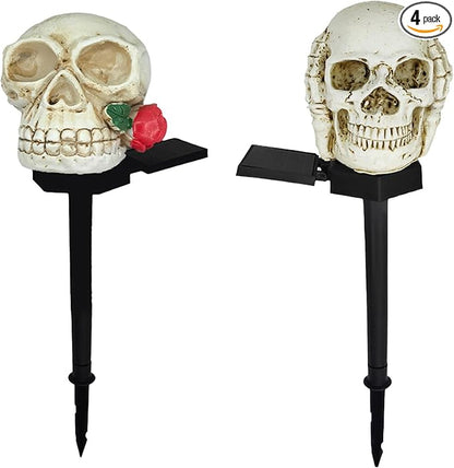 Skeleton LED Solar Light - Spooky Halloween Decoration for Garden, Yard Path, Yard Waterproof Outdoor Solar Light Party Decoration 2 Pack (1818)