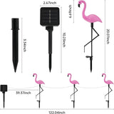 Solar Flamingo Lights 3 Pcs Set, Waterproof Solar Garden Lights Outdoor Decoration, Pink Flamingo Garden Decoration | Lumora