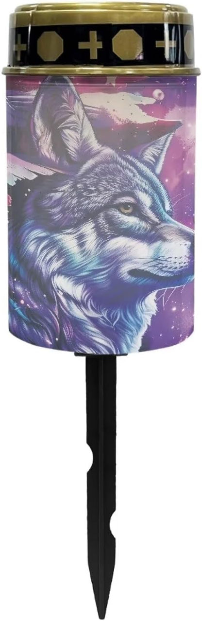 Wolf Solar Lights Outdoor Waterproof Landscape Path Light Solar Garden Light for Garden Yard Lawn Patio Solar Pathway Lights Cemetery Solar Light Memorial Light