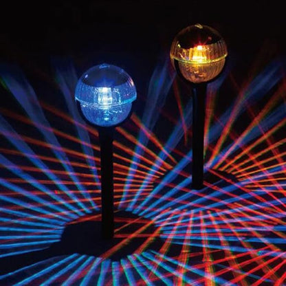 2pcs Solar Lawn Lights with Colorful Led, Solar-Powered Garden Path Lights for Outdoor Patio and Yard, Solar Energy Decorative Landscape Lighting with Ground Stakes