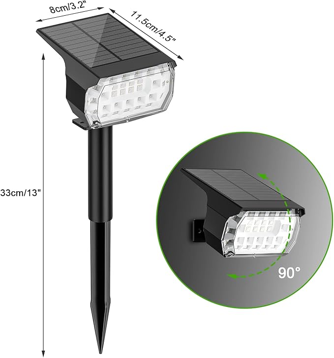 LANSOW Solar Spot Lights Outdoor Color Changing, [7 Modes/8 Pack] Christmas Landscape Spotlights, Solar Lights | Lumora