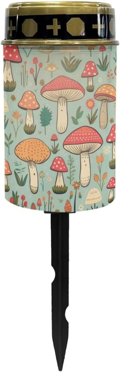 ZOUTAIRONG Solar Light for Cemetery Grave Solar Garden Lights Garden Lights Solar Powered Waterproof Outdoor Cemetery Solar Lights for Grave Solar Lights Mushroom