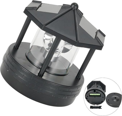 Solar Garden Powered Lighthouse,360 Degree Rotating Lamp, IP65 Solar Lights, Landscape Path Lights for Garden & Outdoor Decor(Black)