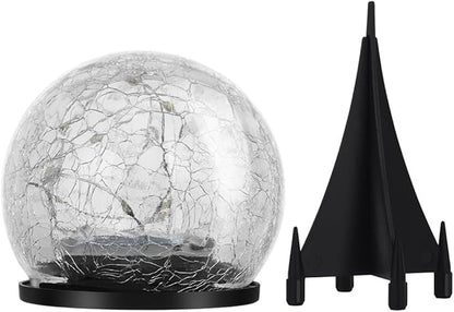 Crackle Globe Light 15cm LED Warm Yellow Outdoor In-ground Garden Pathway Lamp Waterproof for Lawn Patio