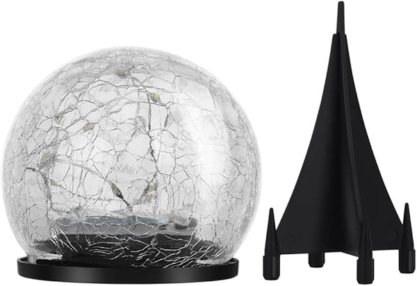 Crackle Globe Light 15cm LED Warm Yellow Outdoor In-ground Garden Pathway Lamp Waterproof for Lawn Patio | Lumora