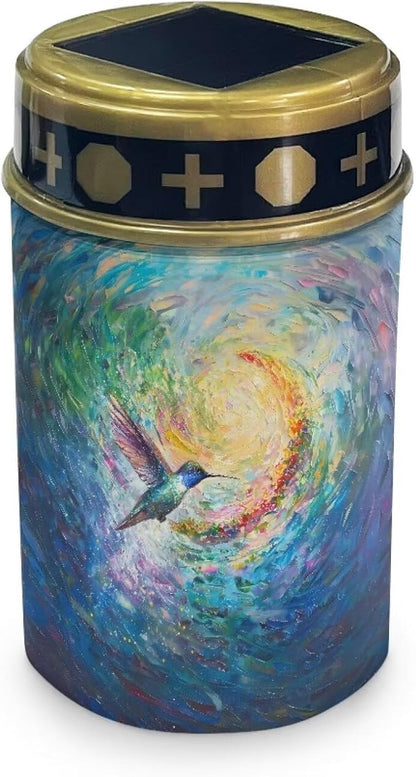 Hummingbird Cemetery Solar Lights Waterproof Energy Saving Solar Garden Lights Remembering Loved Ones Love Pets Grave Memorial Lights for Cemetery Garden Courtyard Paths