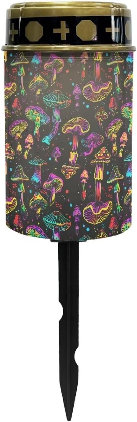 ZOUTAIRONG Solar Outdoor Lights, Solar Light for Cemetery Grave,4 Pack Outdoor Solar Lights for Yard, Solar Lights Outdoor Waterproof 4 Pack Solar Garden Lights for Patio, Yard, Mushroom Print