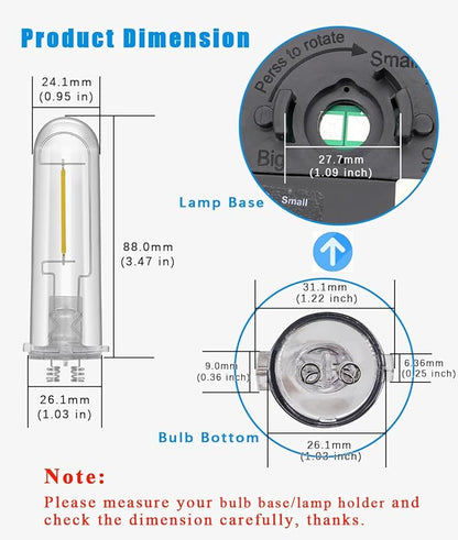 Solar Lantern Replacement Bulbs, Upgraded Solar Outdoor LED Light Bulbs 3V Bright Light Bulbs Waterproof for Yard Landscape Path Lawn Patio Walkway (3)
