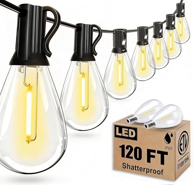 120FT Outdoor String Lights, Ultra Long Waterproof 30+2 Shatterproof Bulbs Led Outside Patio Lights for Porch Deck | Lumora