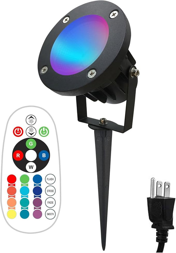 TOVEENEN 25W Color LED Outdoor Landscape Spotlight - Waterproof RGB Spot Lights for Yard Tree House Halloween | Lumora