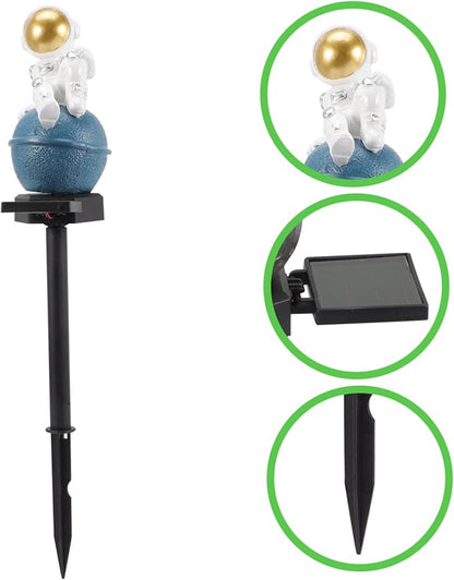 SUPVOX Solar Ground Lamp Easy Install Dusk to Dawn Garden Outdoor Astronaut Decor