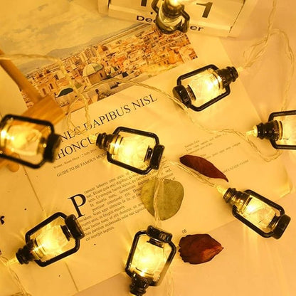 String Lights, LED Outdoor Indoor LED Kerosene Lamp Retro Horse Lantern Nostalgic Little Color Led Outdoor Lighted Holiday Displays Edison Bulb Hanging Lights Patio Christmas Bar Decoration Light