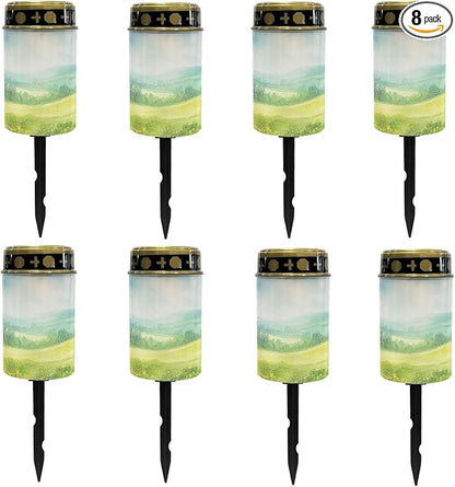 Lawn Solar Lights Outdoor Waterproof Pathway Lights Lantern Landscape Decoratives Lighting for Yard Patio Driveway Solar Walkway Lights Solar Garden Stake Lights