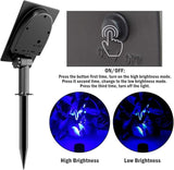 T-SUNUS 4 Pack Solar Landscape Spotlights - Blue, Waterproof IP65, 9.8ft Cable - Outdoor Security Flood Light | Lumora
