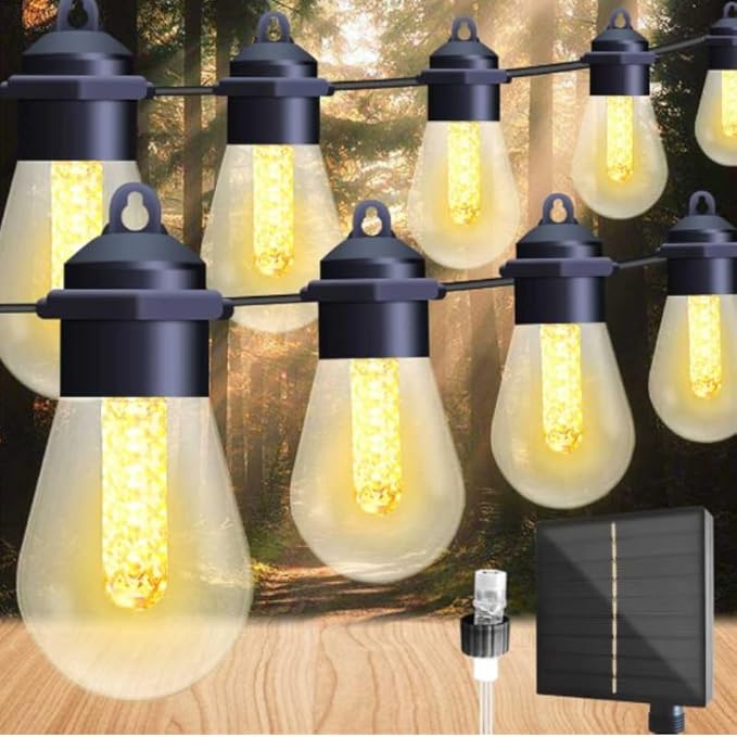 Honche Solar Lights Outdoor Waterproof IP65 with 20 LED Edison Bulb Patio Lights String Lights 49FT Warm White | Lumora