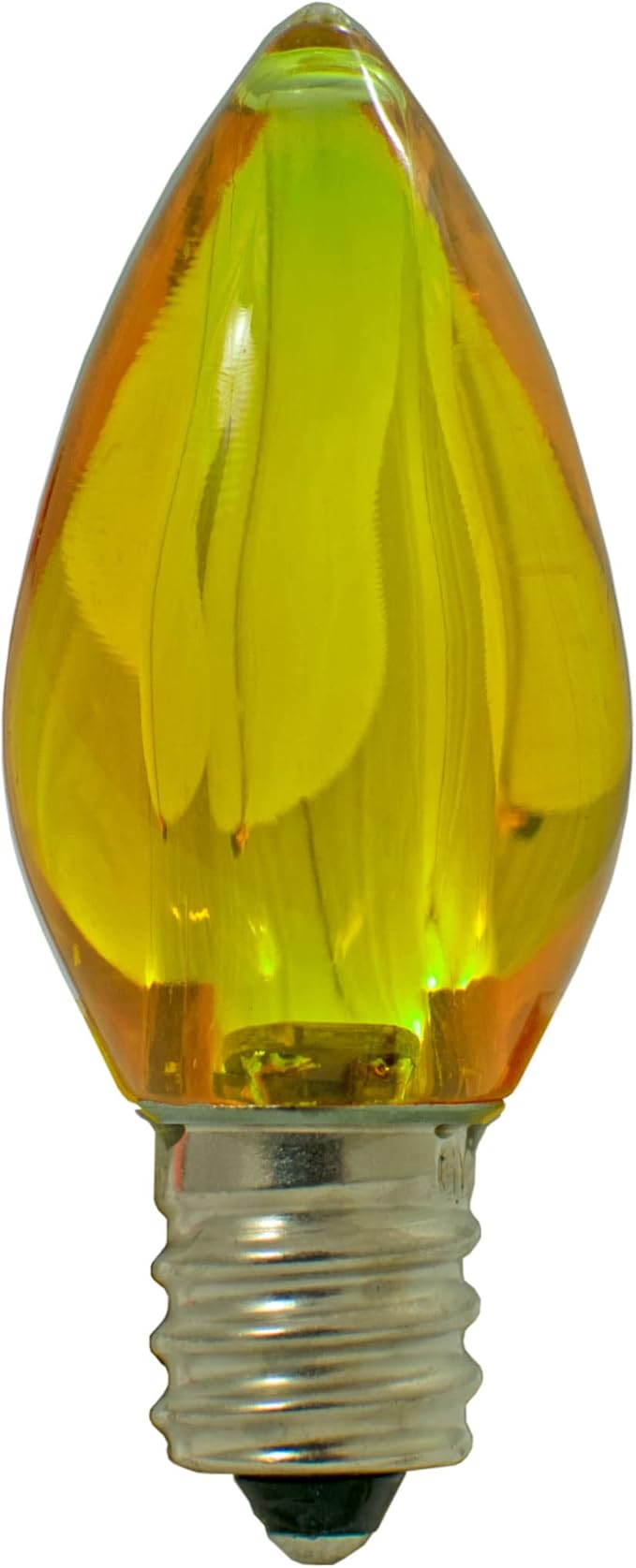 LED Christmas Outdoor Light Bulbs C7 C9 Twinkle Blinking Candelabra Style Replacement Box of 25 (Transparent Yellow, C7)