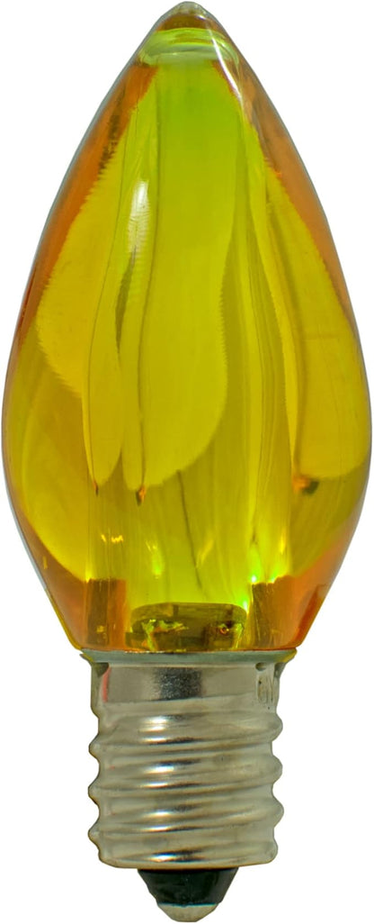 LED Christmas Outdoor Light Bulbs C7 C9 Twinkle Blinking Candelabra Style Replacement Box of 25 (Transparent Yellow, C7)