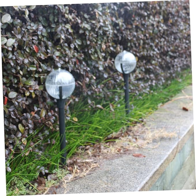 Toyvian 2pcs Solar Lawn Lights Solar Garden Path Lights with Colorful LED Powered Outdoor Landscape Lighting for Yard Patio and Courtyard Decor