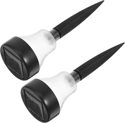 2pcs Solar Garden Stake Lights Waterproof LED Outdoor Solar Pathway Lights Warm White Lawn Lighting for Yard Patio Walkway Landscape Decoration