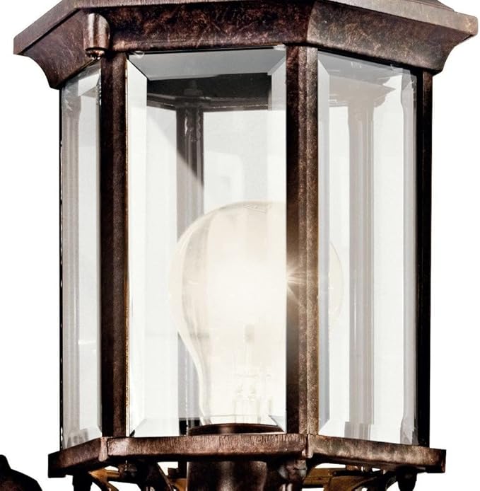 Kichler Chesapeake 17" Outdoor Wall Light in White, 1-Light Exterior Porch Light, Coastal Wall Sconce with Clear Beveled Glass, (17" H x 6.5" W), 49255WH