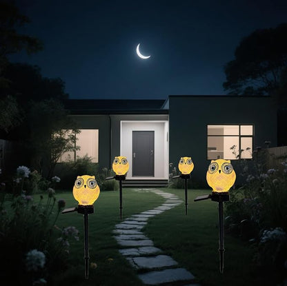 Solar Garden Lights Outdoor Waterproof，Cute owl-Shaped Decorative Lamp for Balcony, Terrace, Lawn, Garden, Courtyard.
