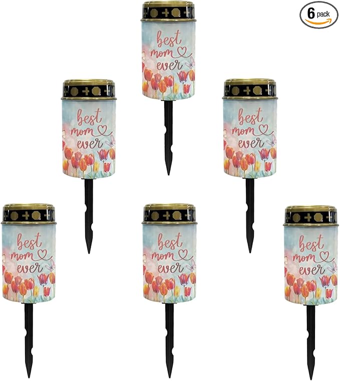 Best Mom Even Cemetery Lights - Solar Outdoor Garden Lights, Waterproof Pathway Lanterns for Walkway & Landscape