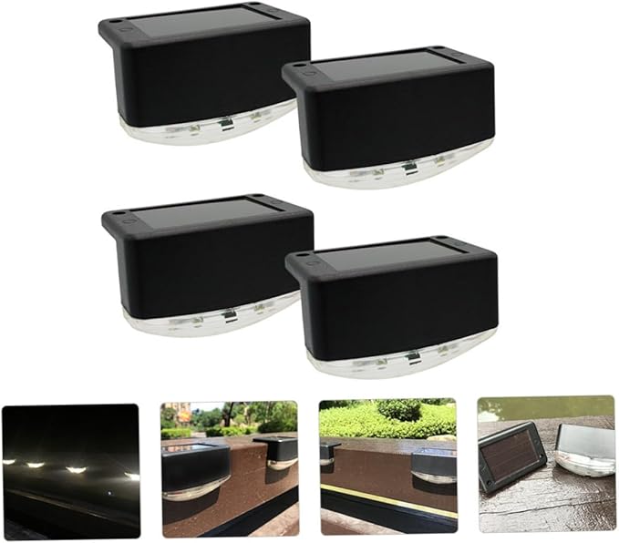 Lurrose Outdoor Led Stair Lights 4 Pack Solar Stair Lamps for Pathway Garden Yard Landscape Waterproof Solar | Lumora
