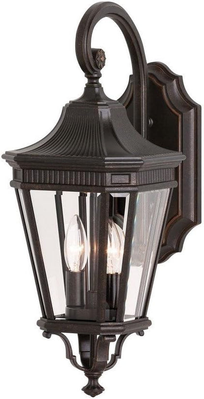 Feiss OL5401GBZ Cotswold Lane Outdoor Patio Lighting Wall Lantern, Bronze, 2-Light (9"W x 21"H) 120watts