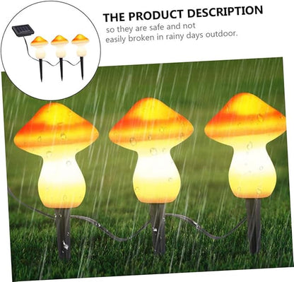 BESTonZON Solar LED Garden Mushroom Light Waterproof Solar Pathway Lights for Lawn and Patio 10-Piece Set of Decorative Outdoor Lamps Resin Design for Landscape and Walkway Lighting