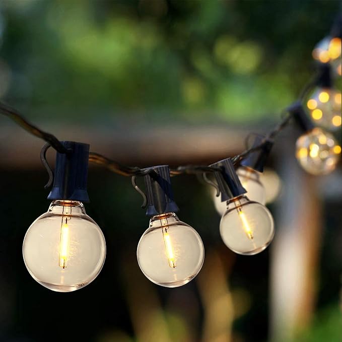 200FT Outdoor String Lights, Weatherproof Patio Lights with 100 LED G40 Globe Shatterproof Bulbs, Connectable Commercial Outside Decor Hanging Lamp for Backyard Deck Bistro Party Cafe, Black