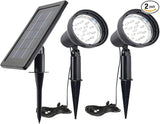 SUNLONG Solar Powered Spot Lights Outdoor Waterproof 2 in 1 Bright Solar SpotLights Power Adjustable for Flag Yard | Lumora