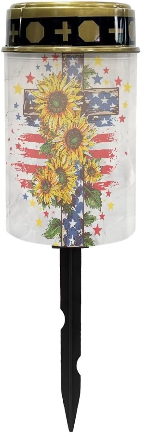 ZOUTAIRONG Sunflower Butterfly Solar Light for Cemetery Grave 4 Pack Solar Garden Lights Garden Lights Solar Powered Waterproof Outdoor Cemetery Solar Lights for Grave Solar Lights