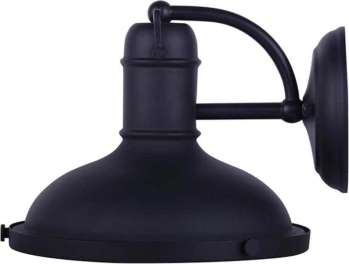 Canarm Marcella 1-Light Outdoor Wall Light Black Down Light with Frosted Glass Panel, Modern Farmhouse Lighting for Porch, Patio and Outdoor Entryway