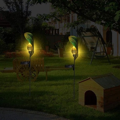 Solar Garden Lights Solar Pathway Lights Solar Garden Leaf Stake Lights Pathway Markers Landscape Lights Solar Garden Lawn Lights for Lawn Patio Yard Walkway
