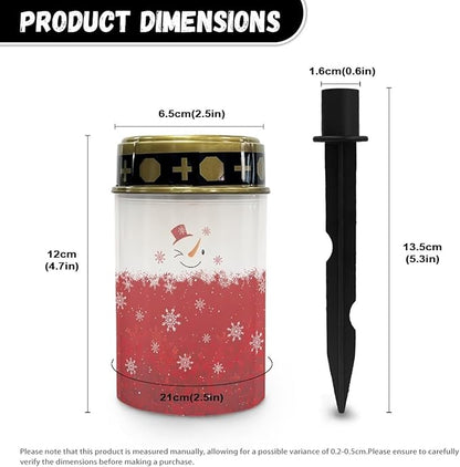 Christmas Snowman Garden Solar Light Outdoor Solar Powered Garden Lights Solar Light Decoration for Grave Easy to Install Cemetery Solar Light for Grave Memorial