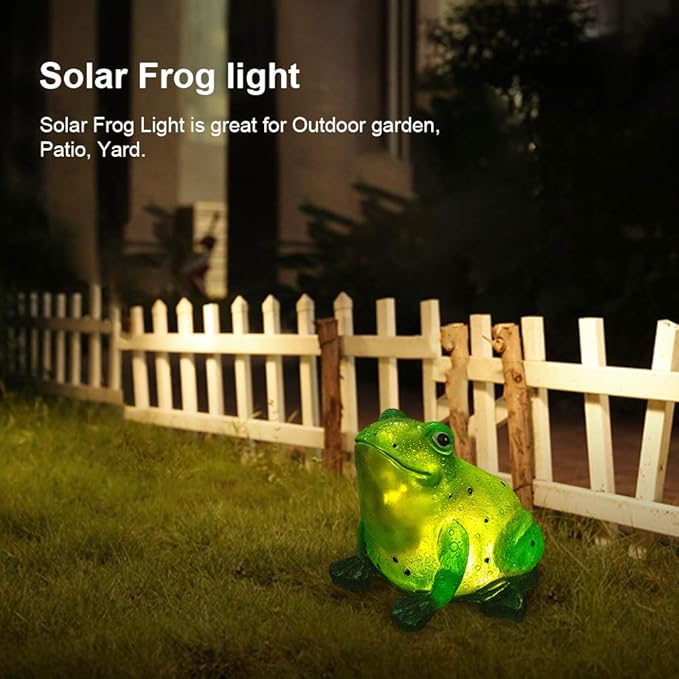 TIJNN Solar Frog Lights Deck Decorative Lighting Statue Lawn Patio Backyard Outdoor Garden Decoration Housewarming | Lumora