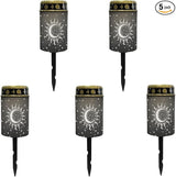 Cemetery Solar Lights - Outdoor Waterproof Moon Star Sun LED Lantern Angle Lights for Grave, Yard, Patio, Driveway | Lumora